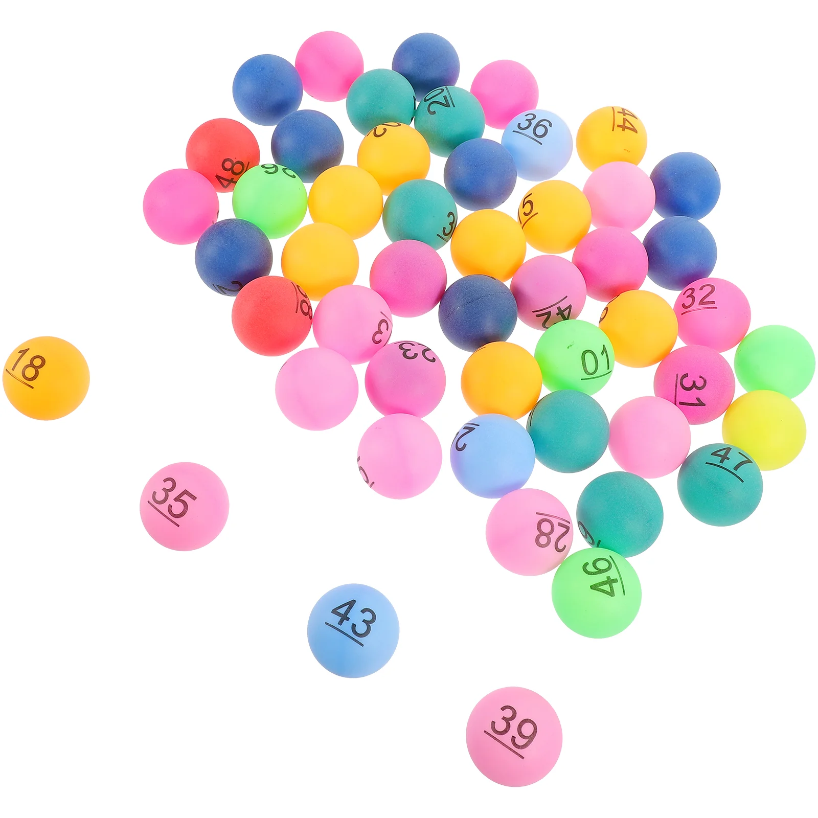 

50 Pcs Numbered Table Tennis Balls Digital Interesting Game Seamless Picking Mini Bingo