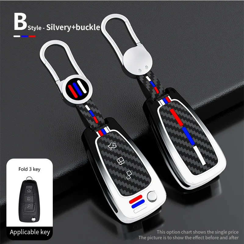 

Alloy Car Key Case Cover Shell Protect Fob For Ford Focus 3 4 ST Mondeo MK3 MK4 Fiesta Fusion Kuga Ecosport Accessories