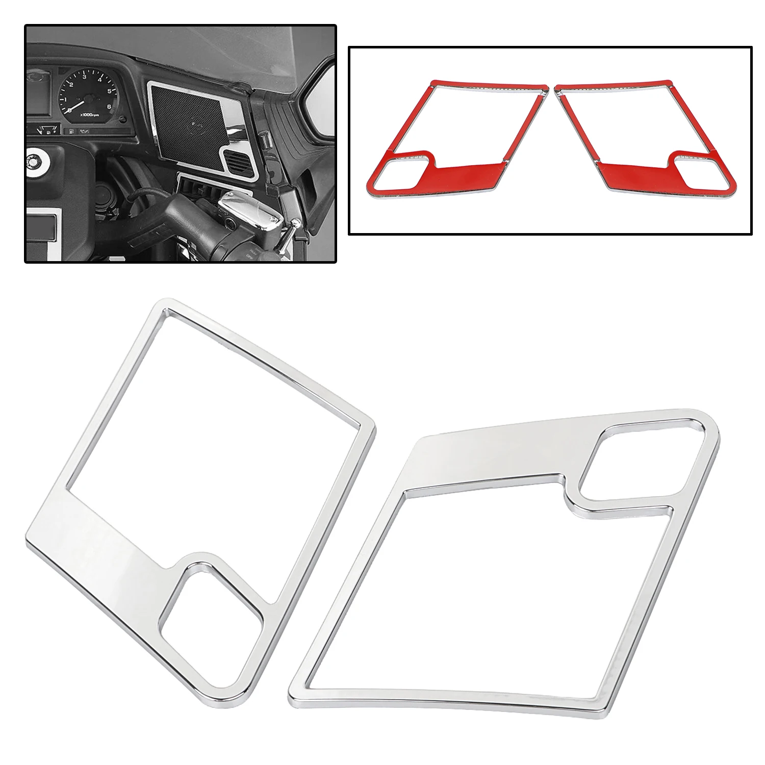 Chrome Front Speaker Accent Trim ForFor Honda GL1500 GoldWing GL1500SE 1988 1989 1990 1991 1992 1993 1994 1995 1996 1997-2000