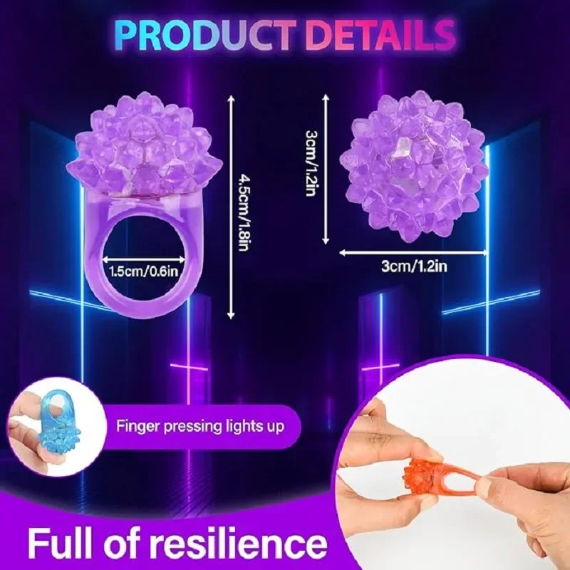 Luminous Strawberry LED Ring Light Fluorescent Finger Light Bar Flash Soft Plastic Toy Christmas Small Gift for Fun And Glow