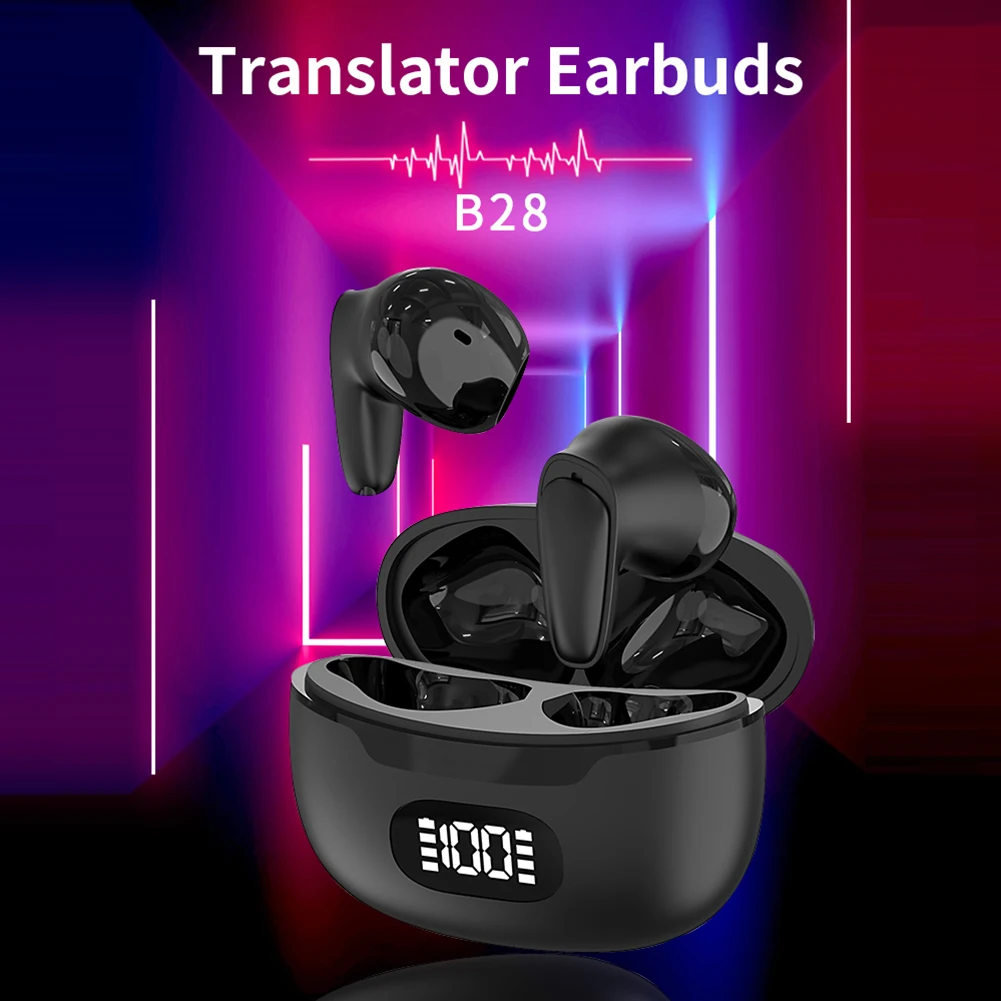 144 Languages Translation Earbuds Instant Translated Two-Way Smart Voice Translator Earphones Wireless Bluetooth Sports Headset