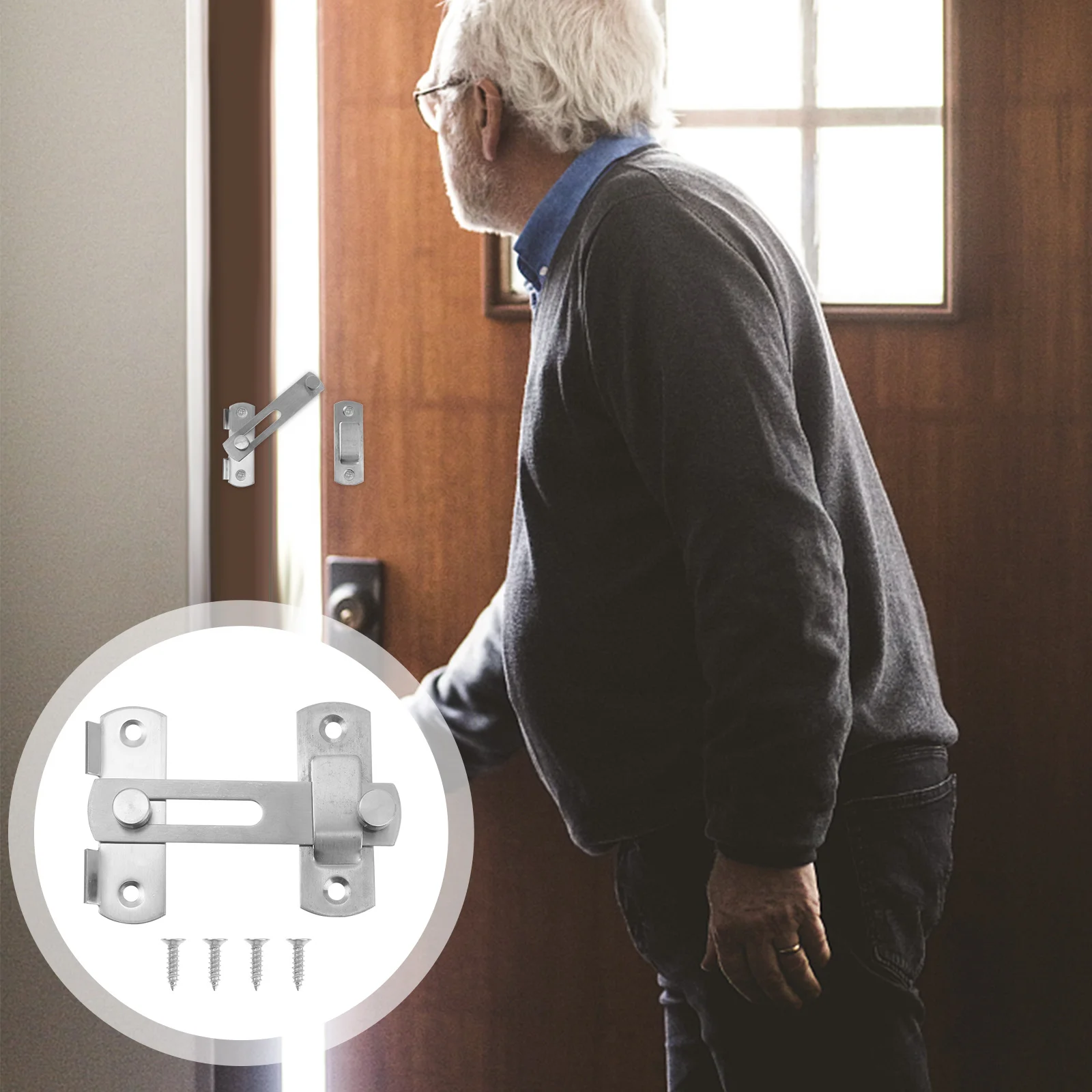 4 Inch Stainless Steel Door Latch Brushed Texture Bolt Stable Connection Door Lock for Wooden Doors Windows Small Pet Cage Bolt