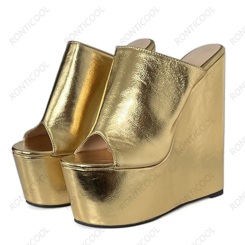 Ronticool-Sandales à Plateforme pour Femme, Chaussures d'Été, à Talons Hauts, Rondes, Magnifiques, Rouges, de ix, Grande Taille 4 à 15, US