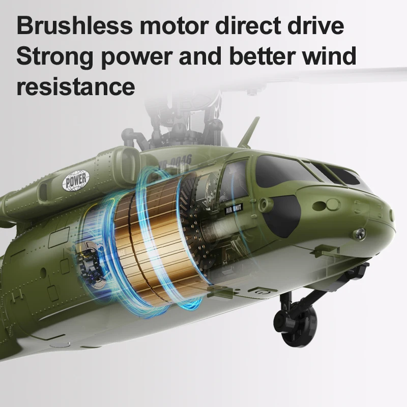 Black Hawk Remote Control Aircraft Model Combat Helicopter K200 6CH Optical Flow Positioning Simulation Brushless Boy Toy Gift