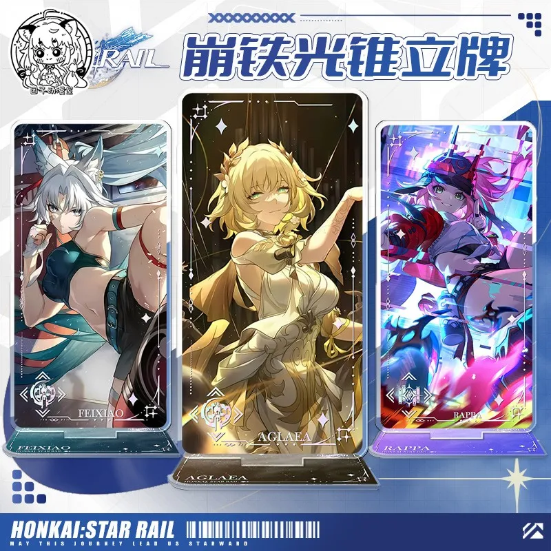 أنيمي هونكاي: ستار السكك الحديدية روبن اليراع Aglaea تأثيري الكرتون سطح المكتب زخرفة الاكريليك 16 سنتيمتر ضوء مخروط الدائمة لوحات هدية عيد الميلاد