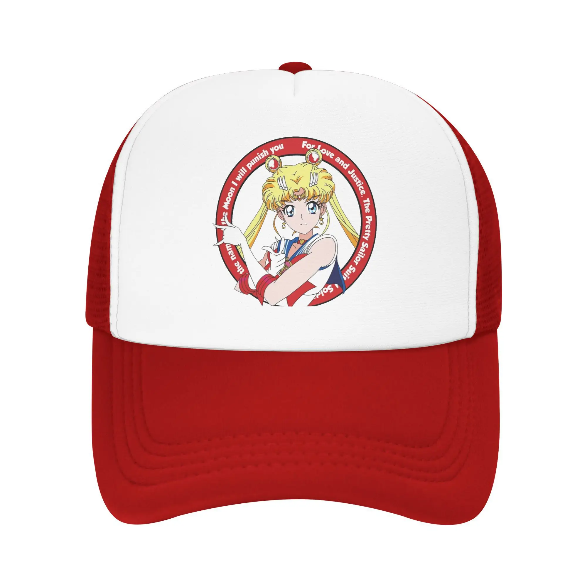 

Sailors Moons magical girl kitty cat Mesh Trucker Hat Casual Breathable Mesh-back Baseball Cap Adjustbale For Casual Headwear