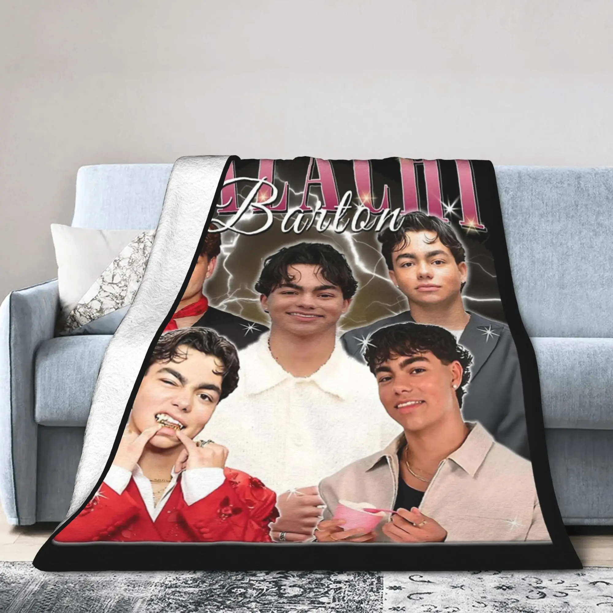 Malachi Barton Vintage Bootleg 90s Blankets Flannel Printed  Multi-function Soft Throw Blanket for Bedding Couch Bedspreads