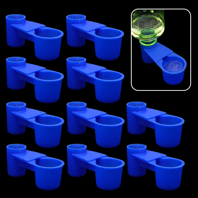 10/20Pcs Bird Quail Drinker Cups Water Feeding Bottle Cup Chicken Pigeon Parrot Hamster Double Nozzle Water Guide For Family