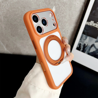 360 Rotating Stand Holder Magnetic Clear Case for iPhone 17 Pro Max for Magsafe Bracket Armor Transparent Shockrpoof Cover Funda