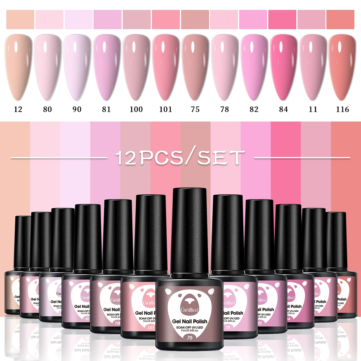 

12-Piece Colored Gel Nail Polish Set - Vibrant Colors, Fragrance-Free, Perfect for LED Lights, Salon-Style DIY Nails, Vibrant Na