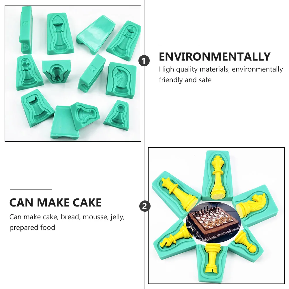 

12pcs Chess Cake Mold 3D Silicone Mold For Baking Fondant Chocolate Ice Cube Pudding Soap Making Non-Stick Flexible