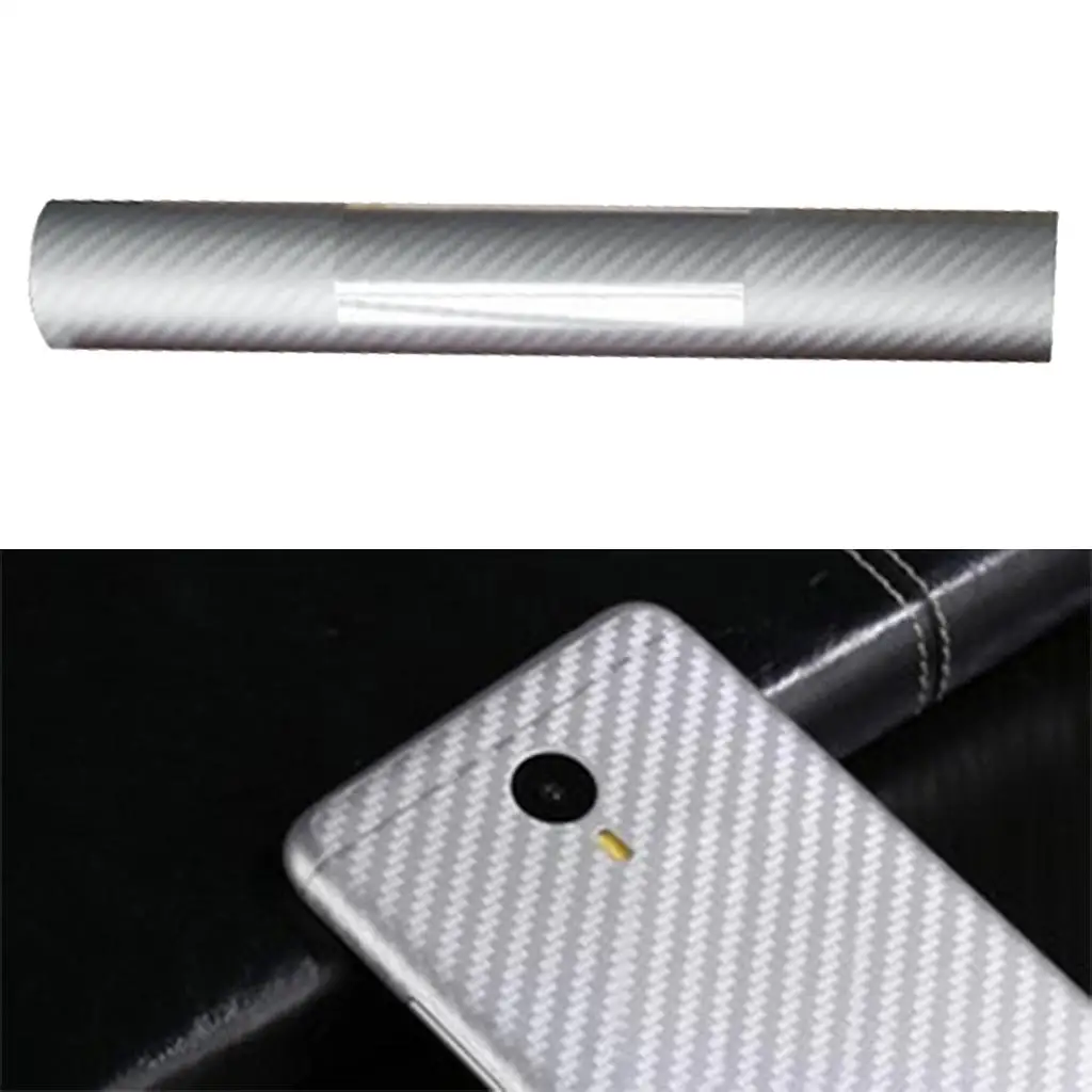 2-3pack 127cm Long 3D Carbon Fiber Changing Stickers Decal for Car Body silvery