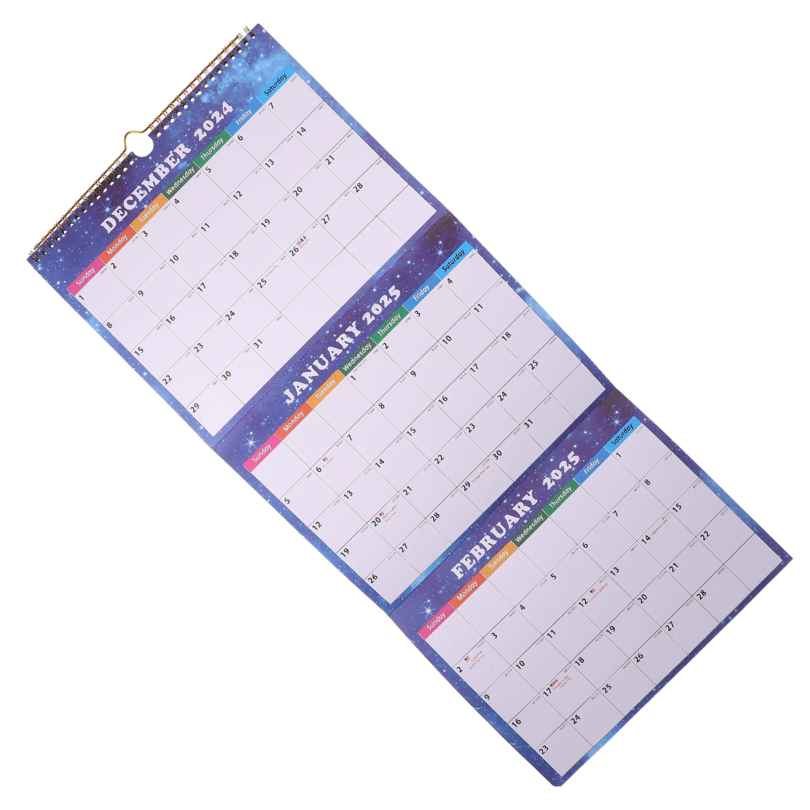 

Foldable Wall Calendar Calender Calendars for Large Three Month 3 Display Monthly