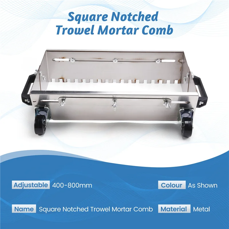400-800Mm Adjustable Square Notched Trowel Mortar Comb For Fast And Equal Application Of Adhesive On The Floor