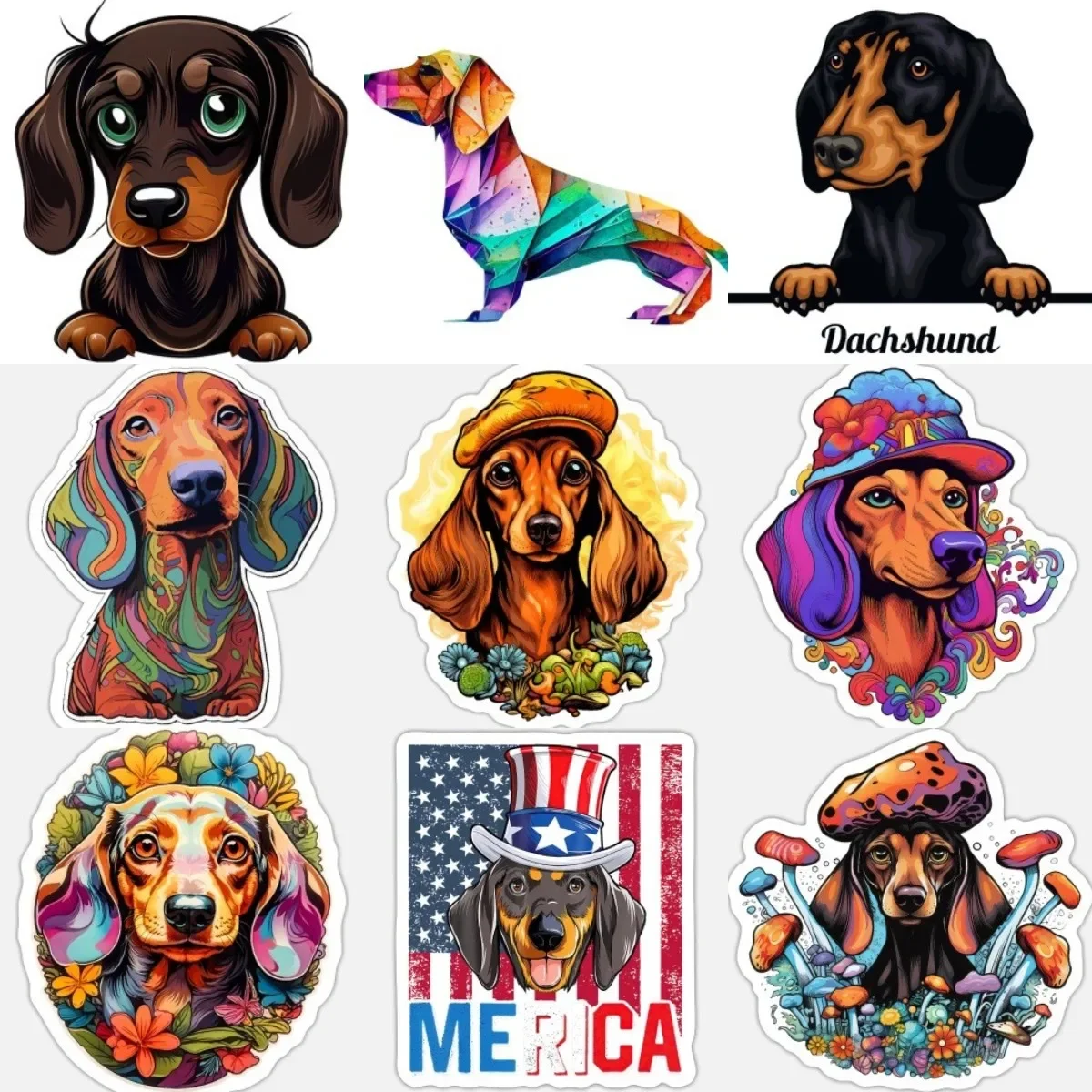 

Dachshund Pet Dog Cute Creative Stickers Laptop Car Bumper Helmet Camper Truck Bicycle Wall Table Motorcycle Decal Assecories