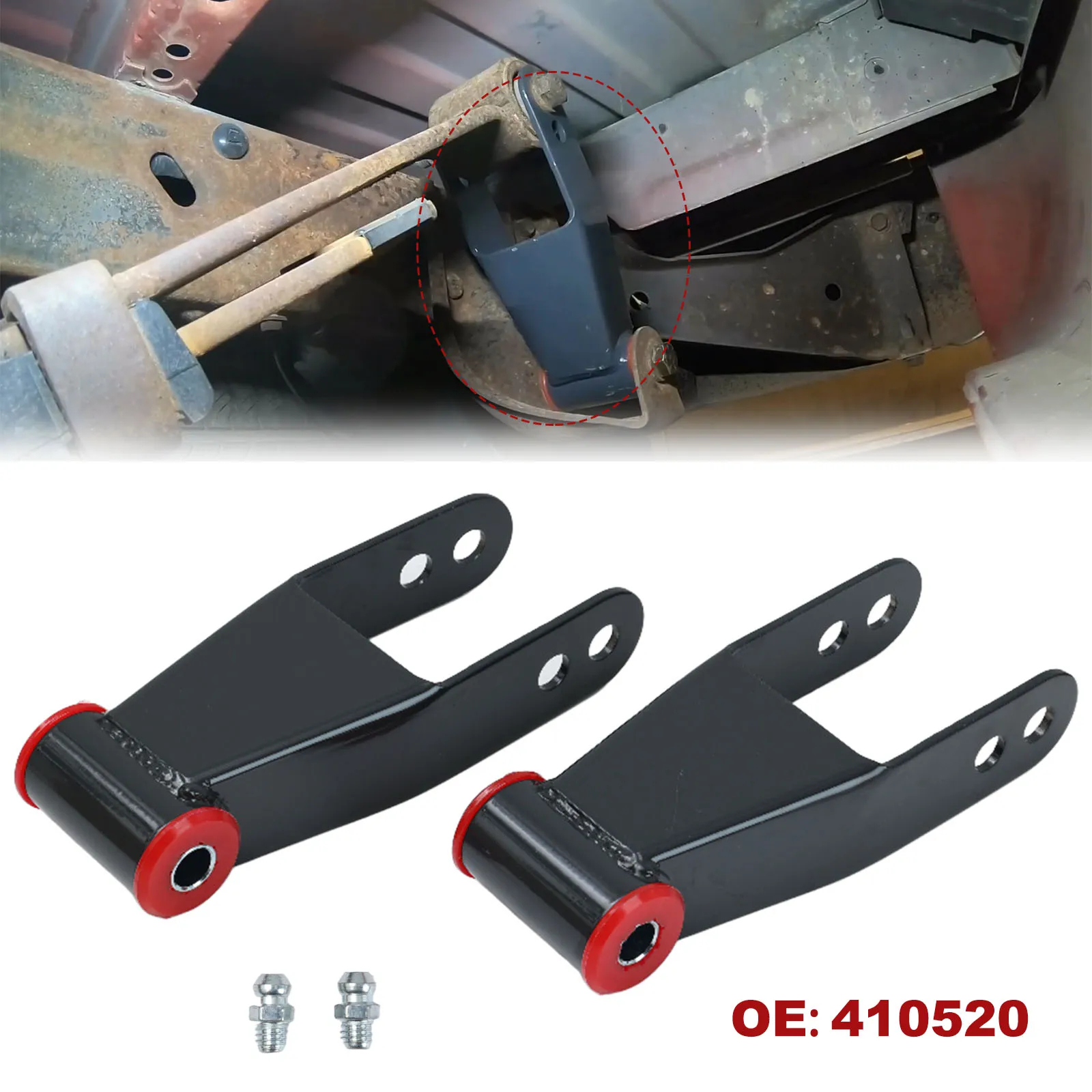 

2" Rear Drop Lowering Shackle Kit 410520 For Chevrolet Silverado 1500 1988 1987 1988 1989 1990 1991-2019 GMC Sierra 1500 1998-18