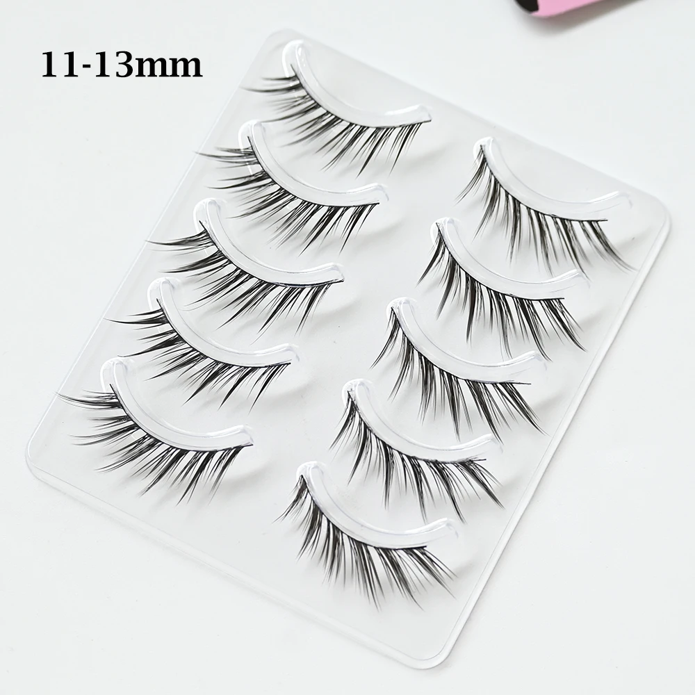 5 Pairs Cat/Fox Eye Effect Lash 11-13mm 3D Wispy Natural Looking False Eyelashes Soft Cat Eye Lashes