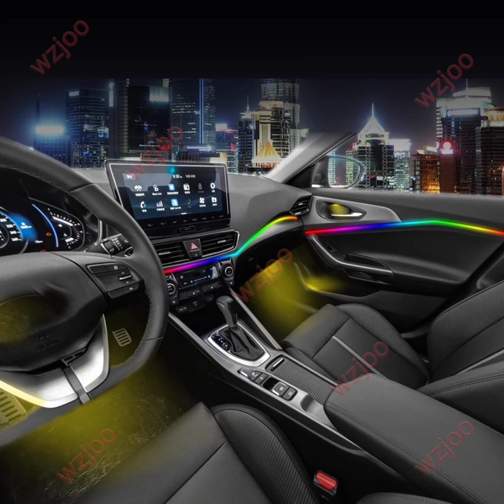 LED Ambient Light For Hyundai Fista 18-23 Dynamics Magic Color Ambient Lamp Logistics button+APP control with luminous horn ring