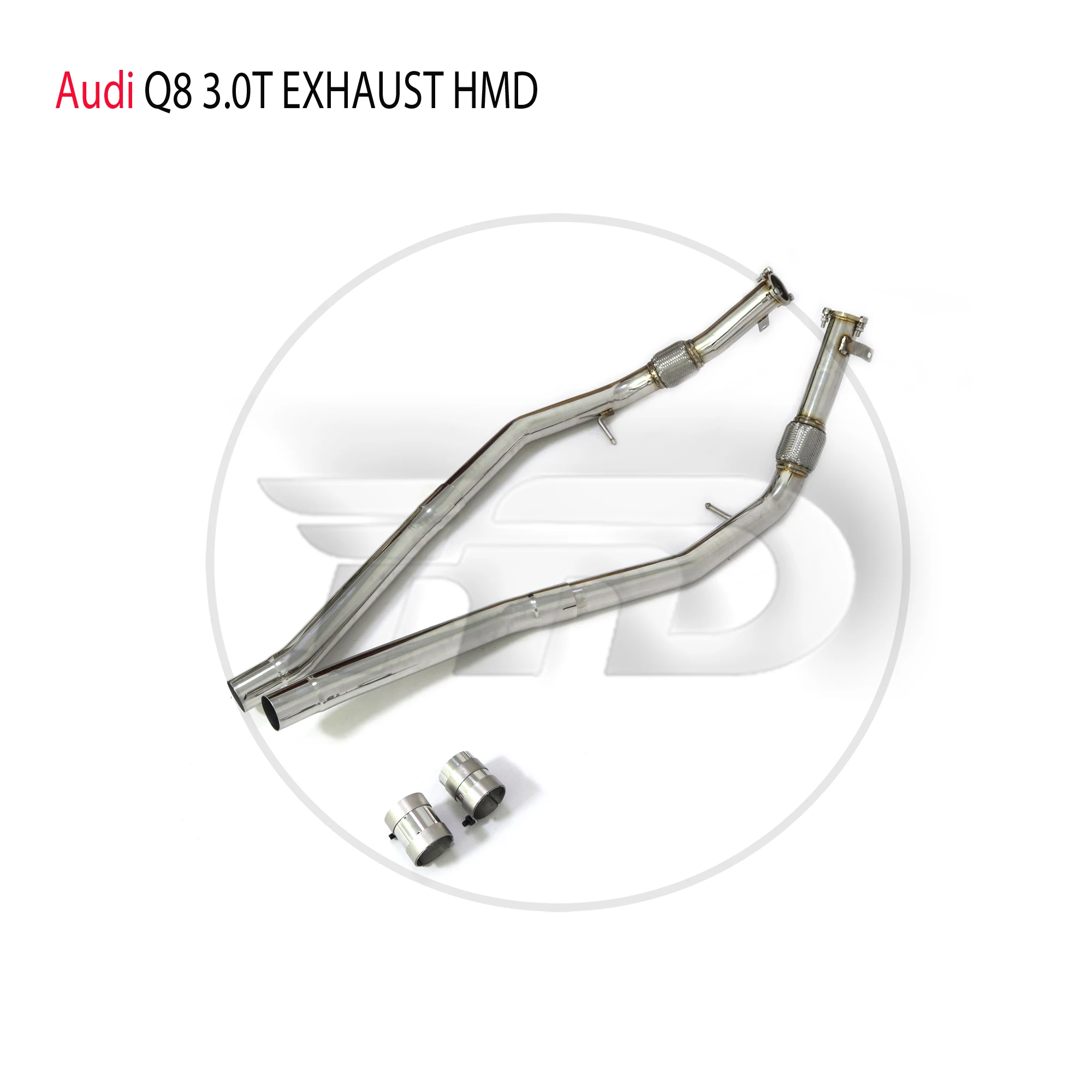 HMD Exhaust System Performance Middle Pipe For Audi Q8 3.0T 2019-2023 Stainless Steel Race Tube