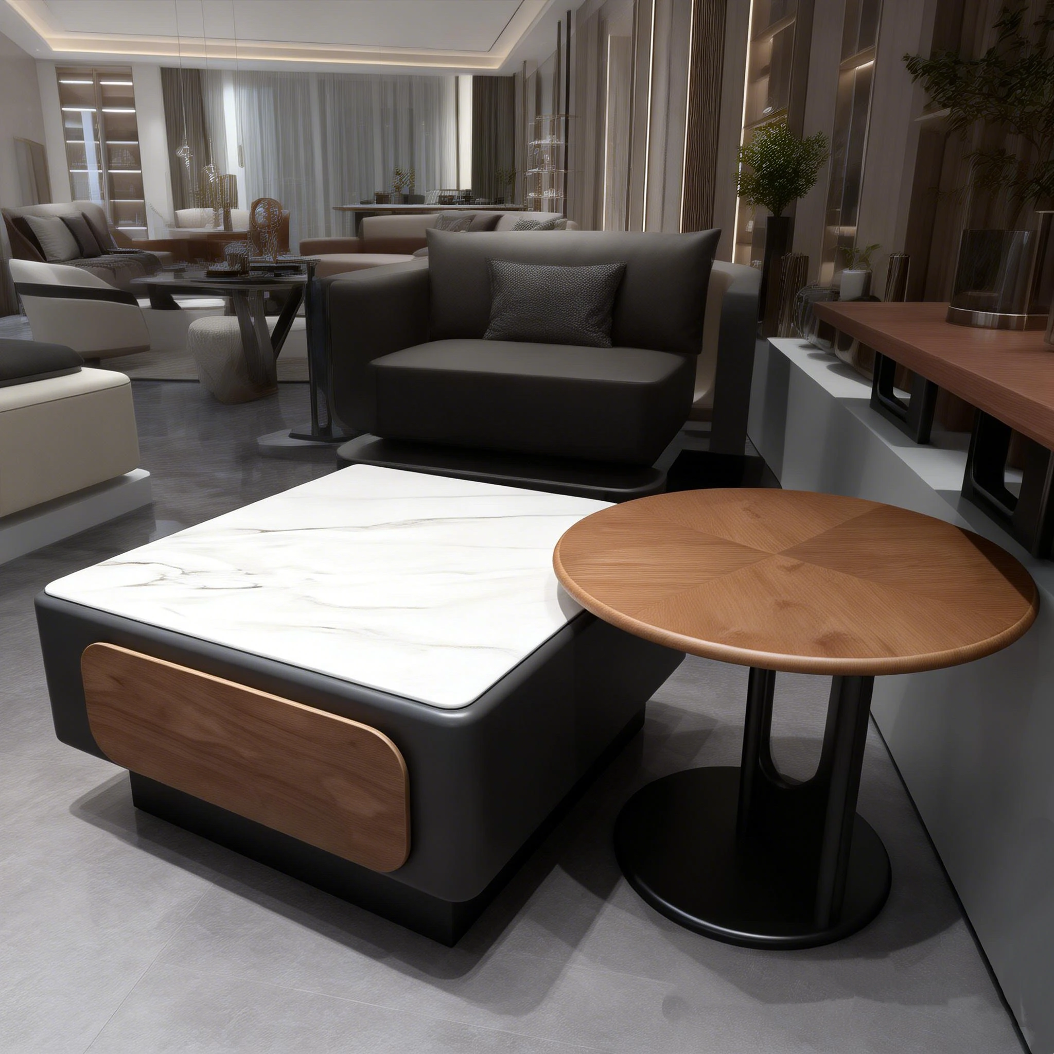 #Modern Minimalist Coffee Table, Living Room, Dining Room, Household Furniture, Classic And Elegant Color Matching