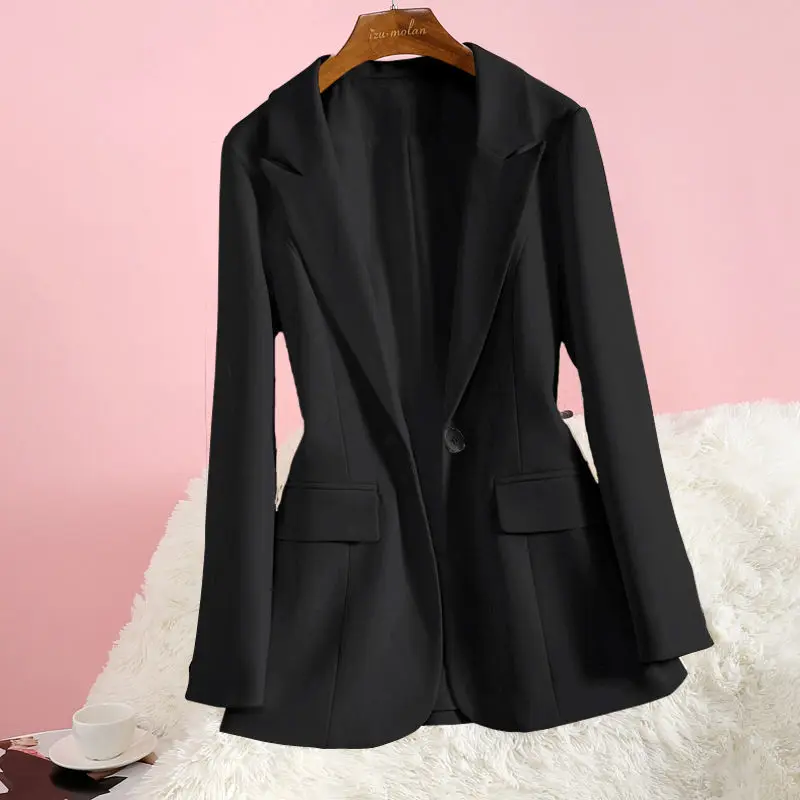 Fashion White Black Thin Suit Coat Female Blazer Top 2024 New Elegant Spring Autumn Women\'s Suit Jacket Business Office Clothing