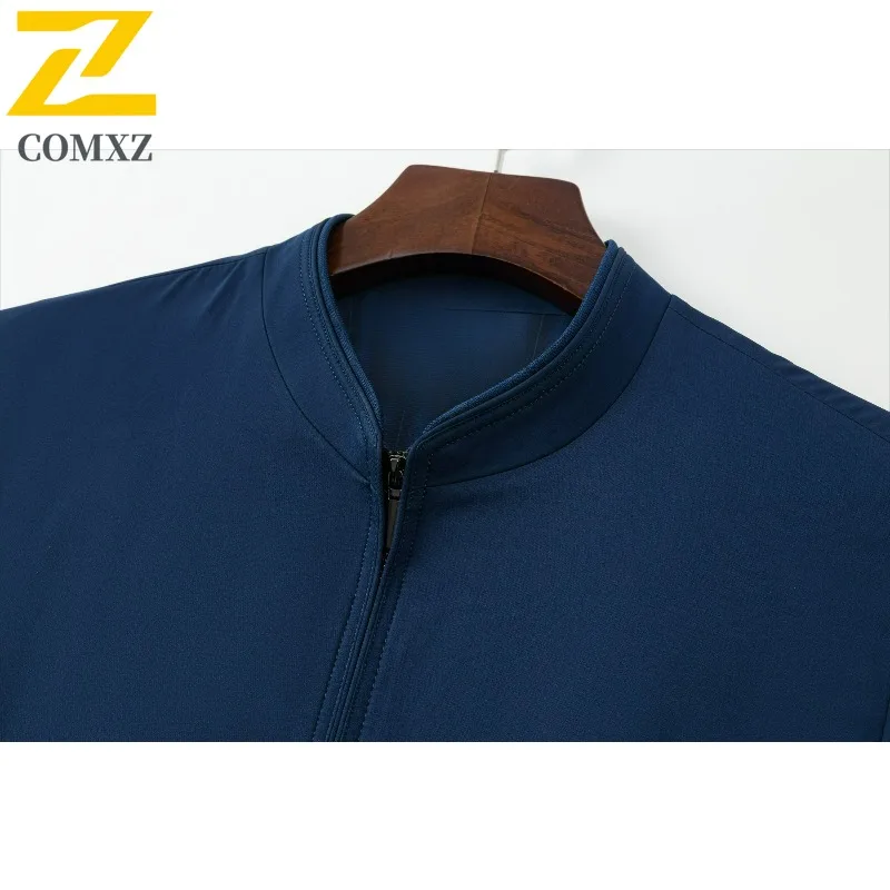 COMXZ Stand Collar Men Jacket Brand Luxury Business Casual Coat Premium Fashion Commuter Office Spring Autumn Outerwear