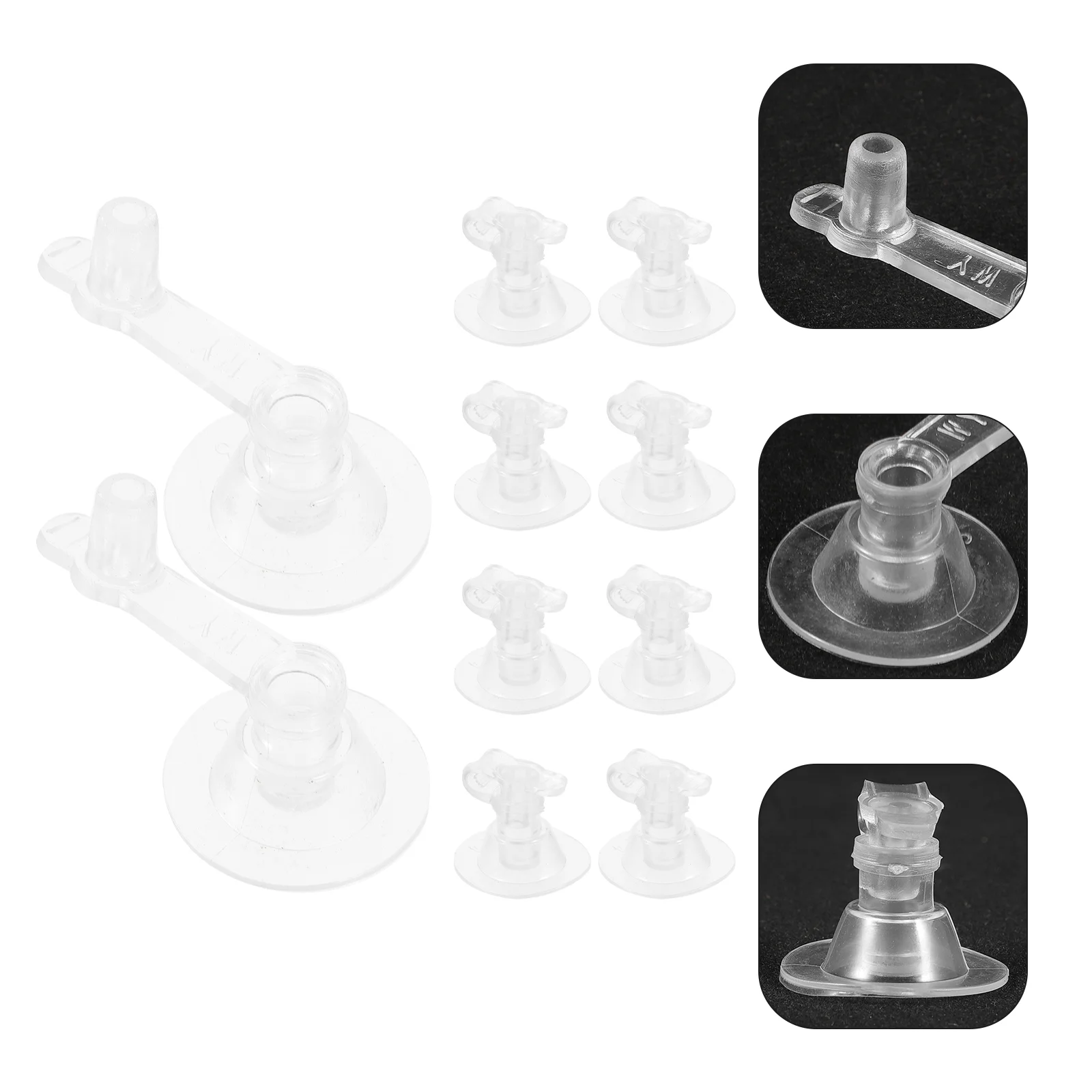 50 Pcs Air Pump Inflatable Nozzle for Swimming Ring Pillow Adapter Sofa Adaptor Replacement Camping Stove Clear Gas Transparent