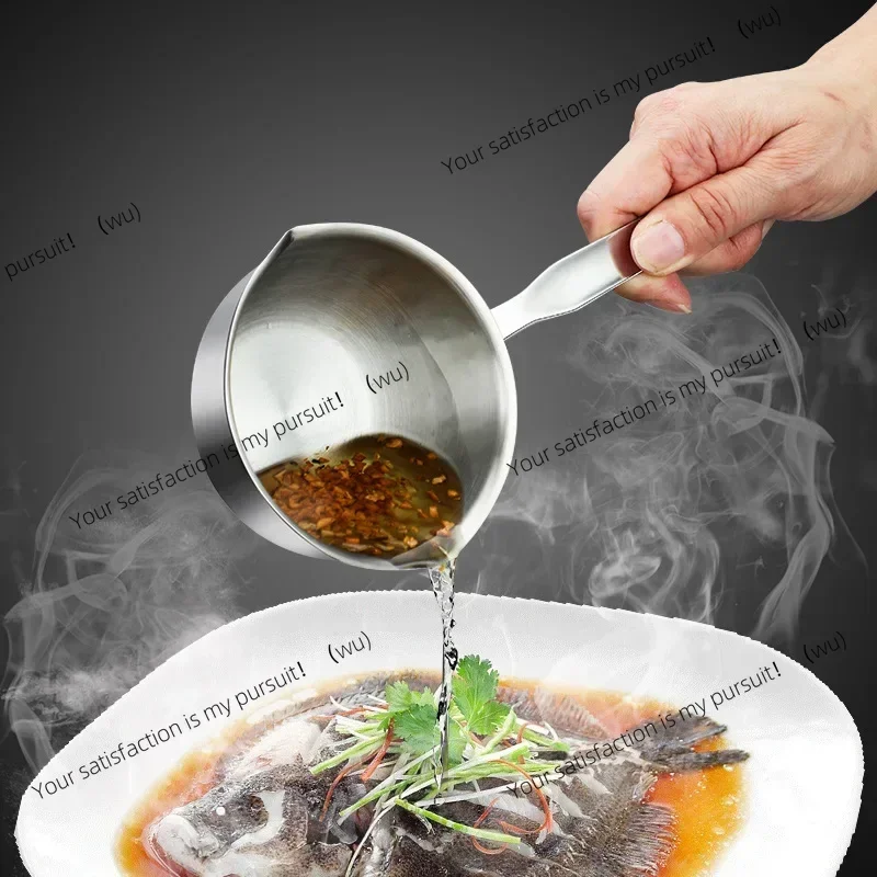 1Pcs Stainless Steel Oil Pot Wooden/Steel Handle Mini Soup Milk Pots Thicken Small Saucepan Cooking Tools Kitchen Accessories