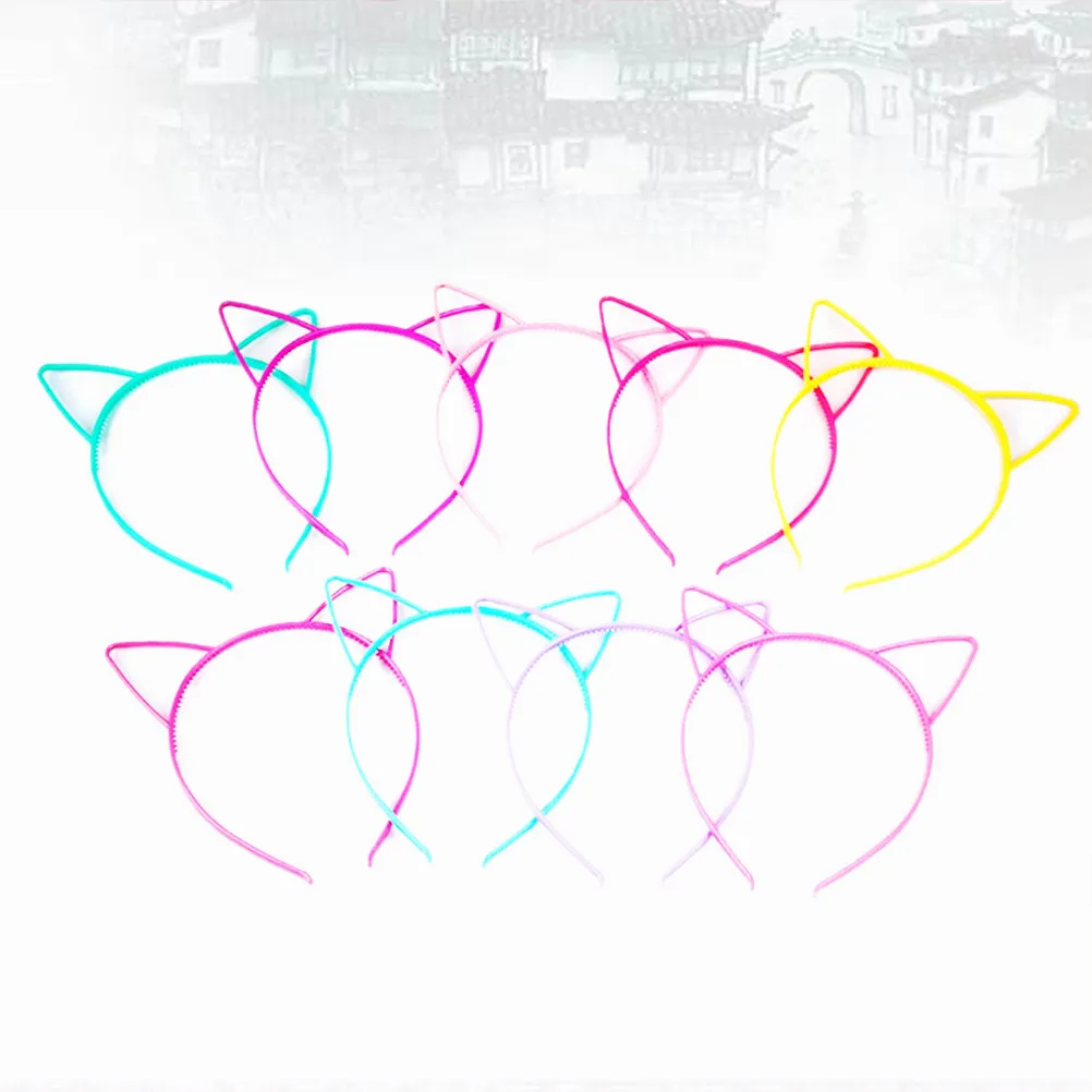 

24Pcs Cute Cat Ear Headbands Hair Accessories for Costume Party Halloween Cosplay Festival Dress Up Women Random Color
