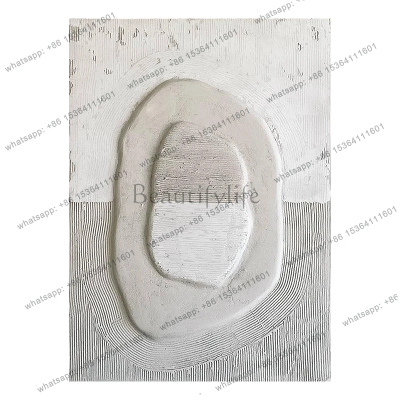 

Wabi-Sabi Style Relief Decorative Painting Modern Entrance Handmade Wood Carving Hanging Painting