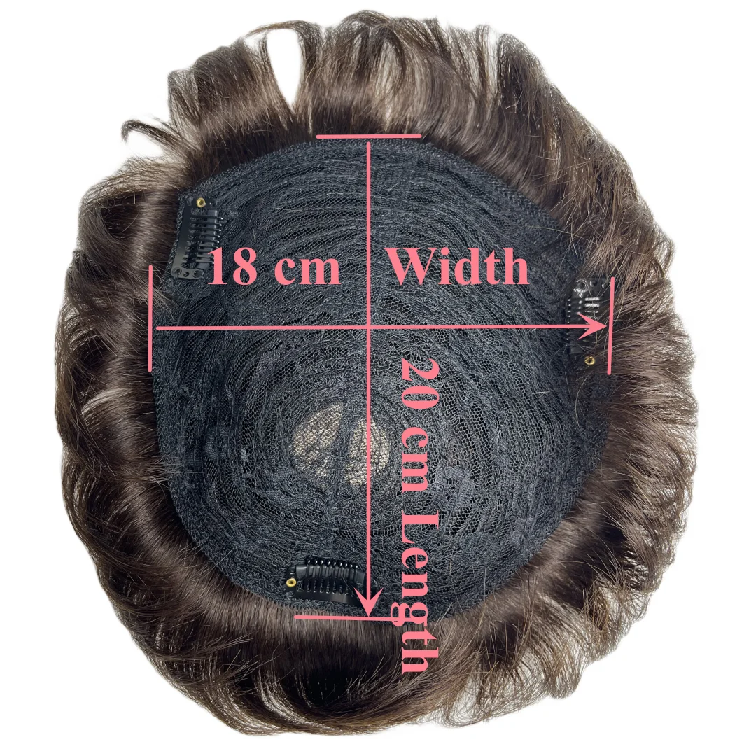 วิกผมชายแบบคลิปหนีบ ผมแท้สำหรับผู้ชาย ท็อปเปอร์ธรรมชาติสำหรับปิดผมบาง ปิดผมร่วง