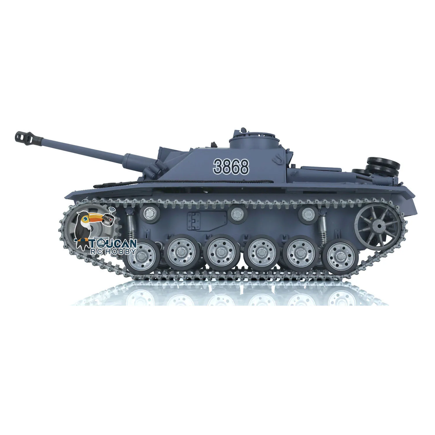 Heng Long 1/16 Scale Remote Control RC Tank 7.0 Customized Stug III 3868 Metal Tracks Wheels Model Toys For Adult
