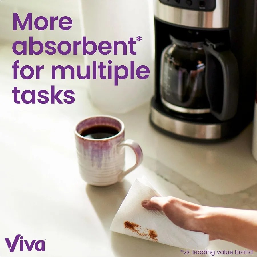 مناشف ورقية من القماش متعددة الأسطح من فيفا، 3 لفات مزدوجة، 110 ورقة لكل لفة #6