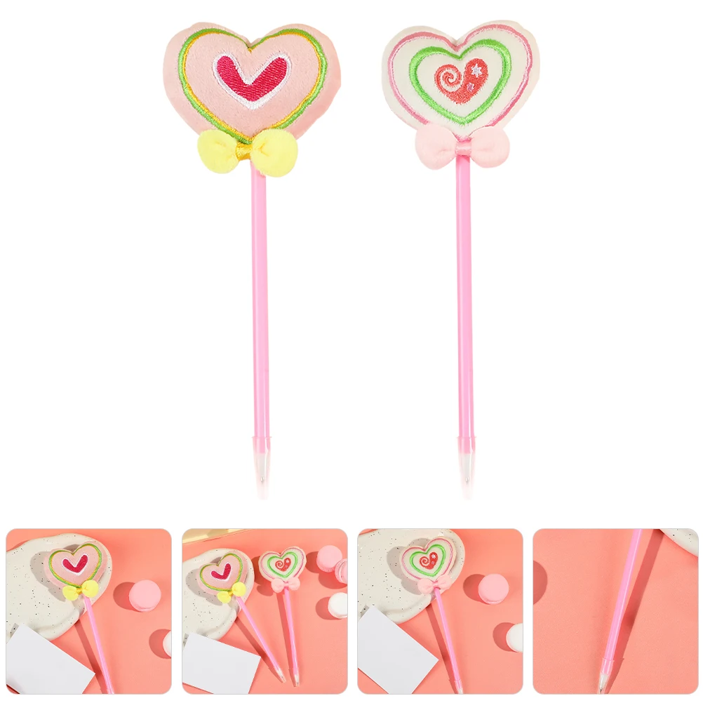

2 Pcs Love Ballpoint Pen Ergonomic Cute Heart Bunny Pens Colored Ink for Writing