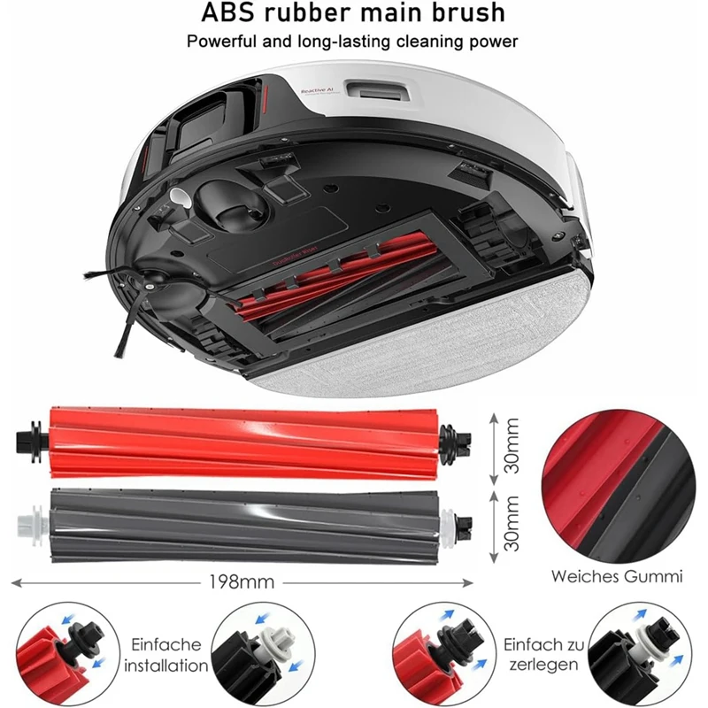 สำหรับ roborock S8 / S8 pro/ G20 UItra อะไหล่เปลี่ยนด้านข้างหลักแปรง HEPA กรองผ้าเช็ดฝุ่นอุปกรณ์ถุงผ้า