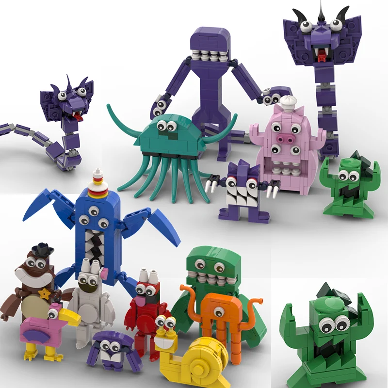 Monster Garden of Ban Ban Figure Building Blocks Set Anime Action Figure Assembly Bricks Construction Toys for Kid Gift Xmas