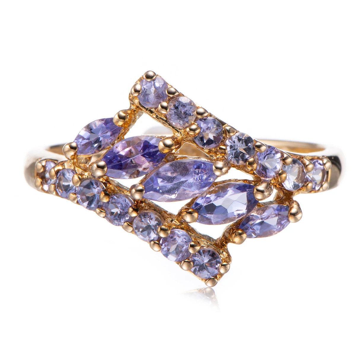 

GESIDE Tanzanite 18k Yellow Gold Over Sterling Silver Ring