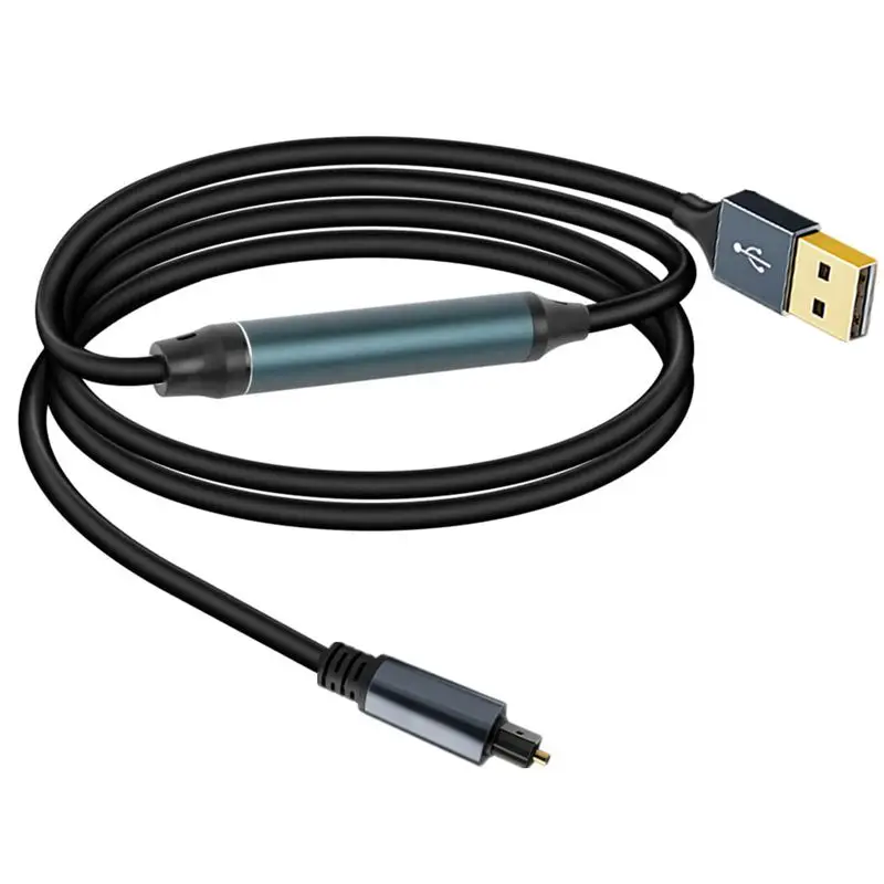 สายส่งสัญญาณเสียงดิจิตอล USB-A ตัวผู้ เป็น TOSLINK ไฟเบอร์ออปติก ความยาว 1.2 ม.-4.5 ม. พร้อมชิปดิจิตอล SPDIF PCM สเตอริโออะแดปเตอร์