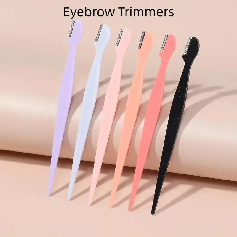 Straight Handle Round Head Eyebrow Trimmers for Beginners Precision Crafting in 2/3/5Pcs Sets