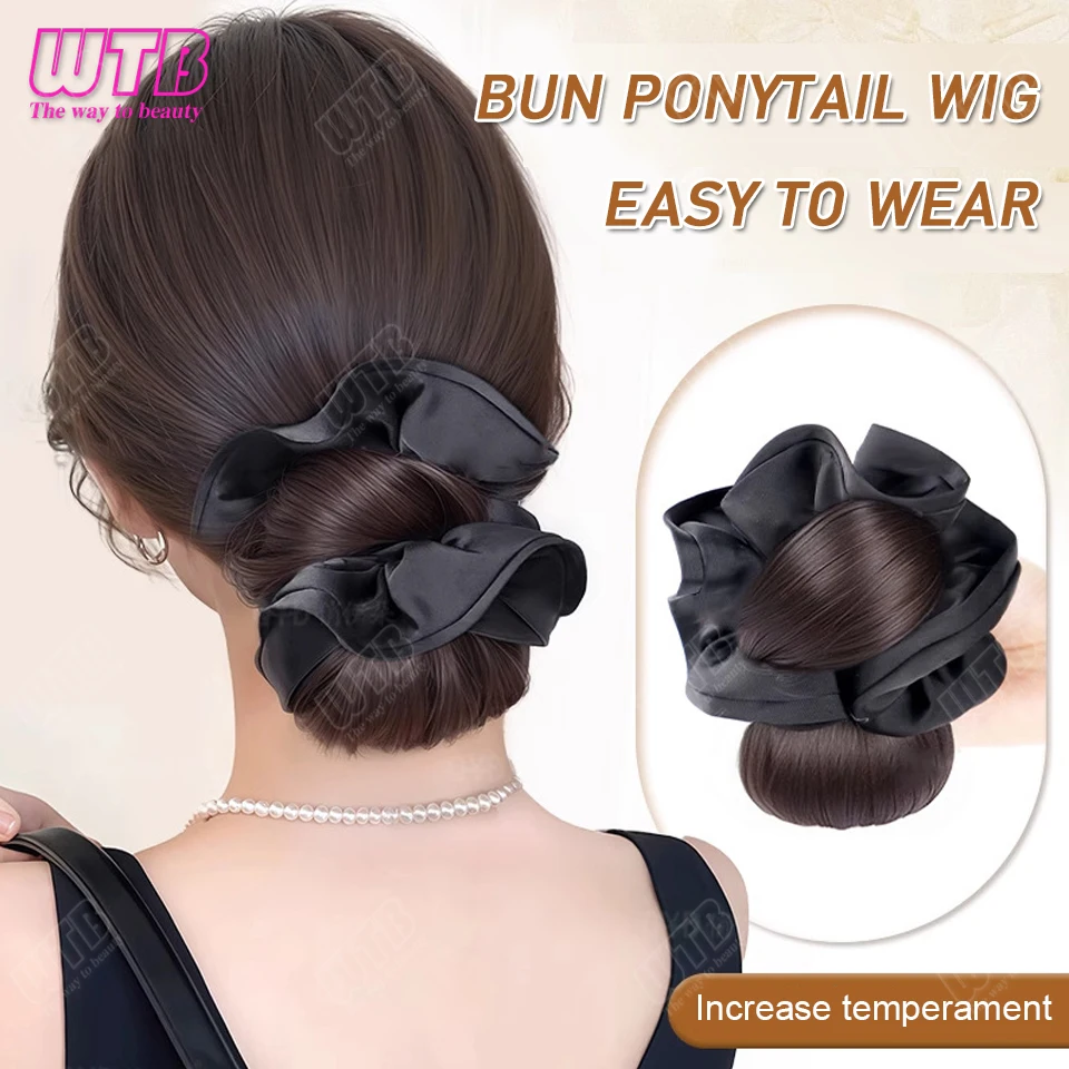 

Synthetic wig bun female synthetic wig bun female claw clip ponytail wig fluffy hairstyle natural hair accessories wig