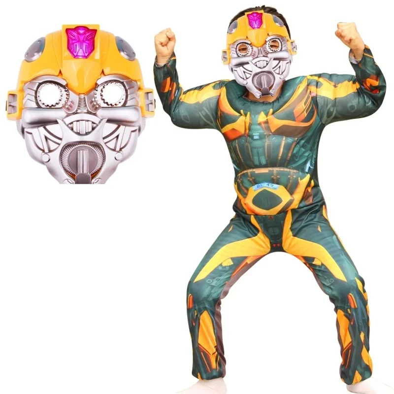 (#^.^#) 2026 New Optimus Prime Bumblebee Convoy Anime Cosplay Superhero Muscle Costume ren Mask Hornet →_→LOOK ME view 3