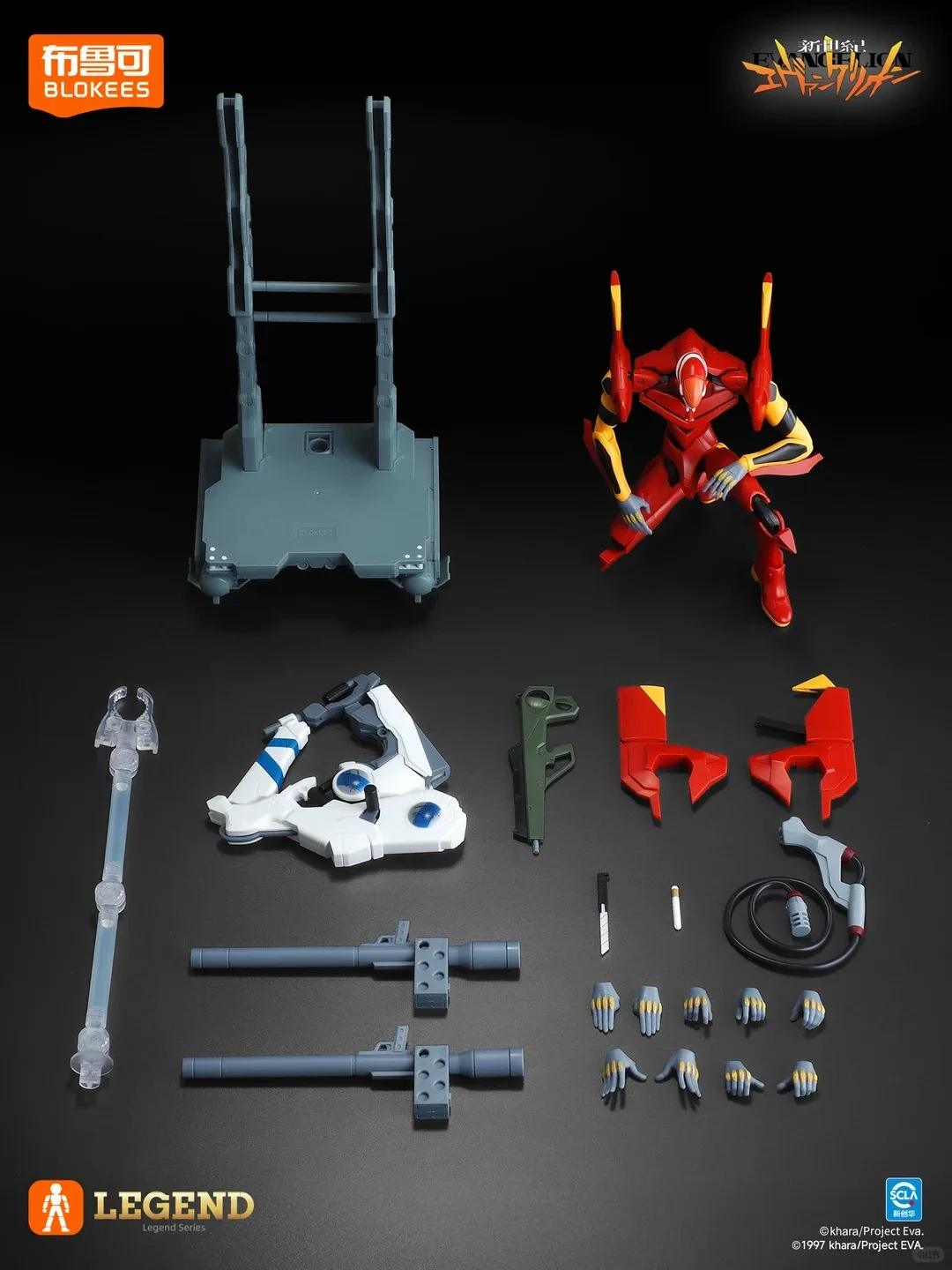 In Stock Blokees Eva-02 Tv Ver. Evangelion Legend Edition Anime Assembly Action Figure Statue Collectible Toy Model Kit Gift view 4