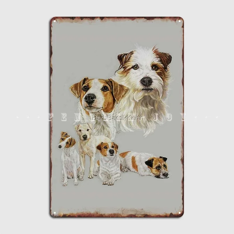 Jack Russell Terrier Collage Metal Sign Wall Cave Mural Classic Wall Decor Tin Sign Posters
