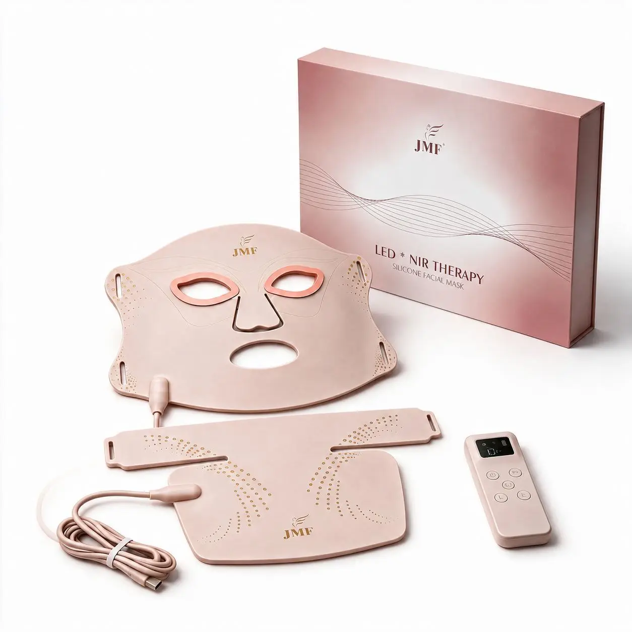 JMF infrared LED silicone mask instrument neck silicone thin light 7-color spectrum ultra-soft silicon LED mask instrument