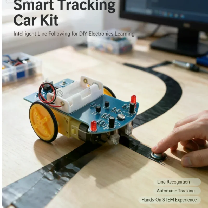 Smart Line-Following Car Kit Black-and-White Line Recognition Robot Car Fun Electronics DIY Soldering Practice D2-1