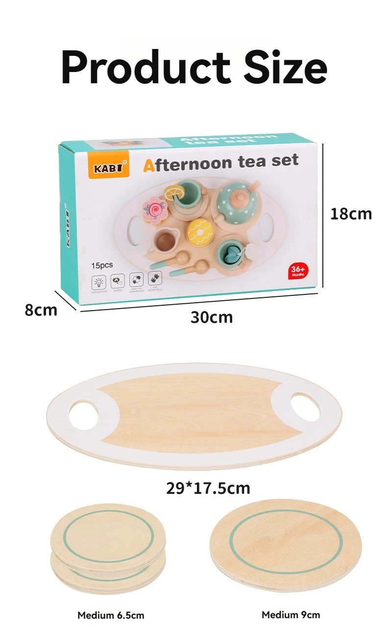 Holz Kinder Simulation Nachmittag Tee-Set Spielzeug Pretend Spielen Lebensmittel Lernen Rolle Spielen Spiel Frühen Pädagogisches Spielzeug für Kleinkinder G – Detail 10