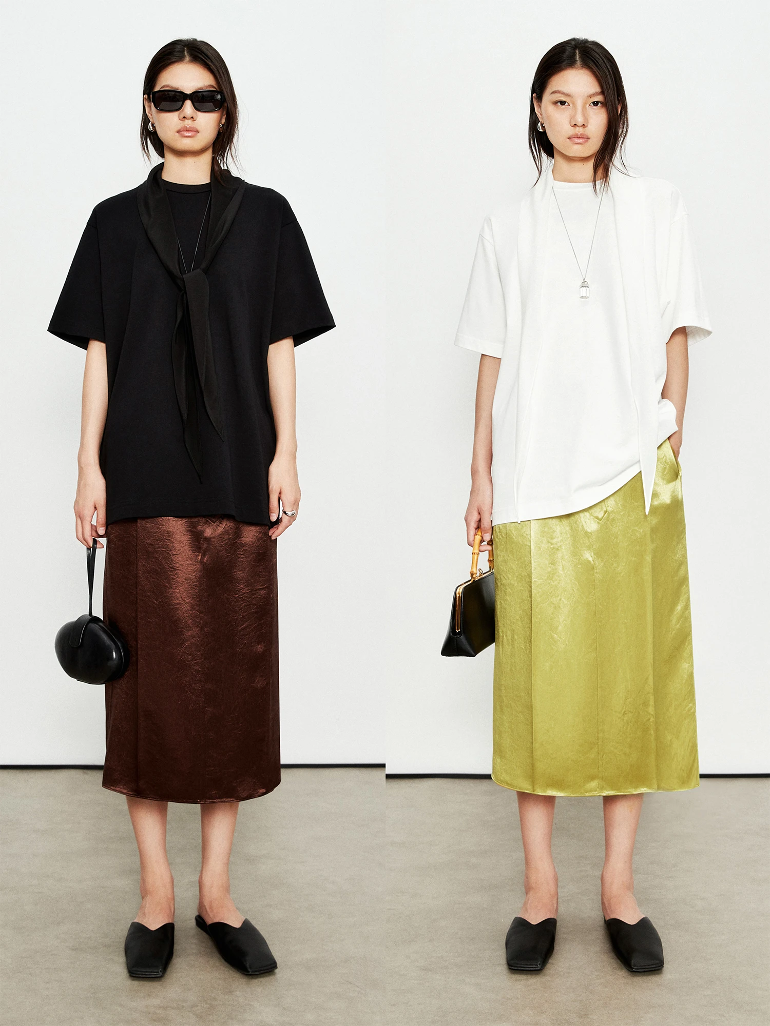 

MRS Studios Silk Design T-irt Cotton Silk Blend ort Sve Patchwork e Scarf Casual Loose Fit Ladies Summer Top