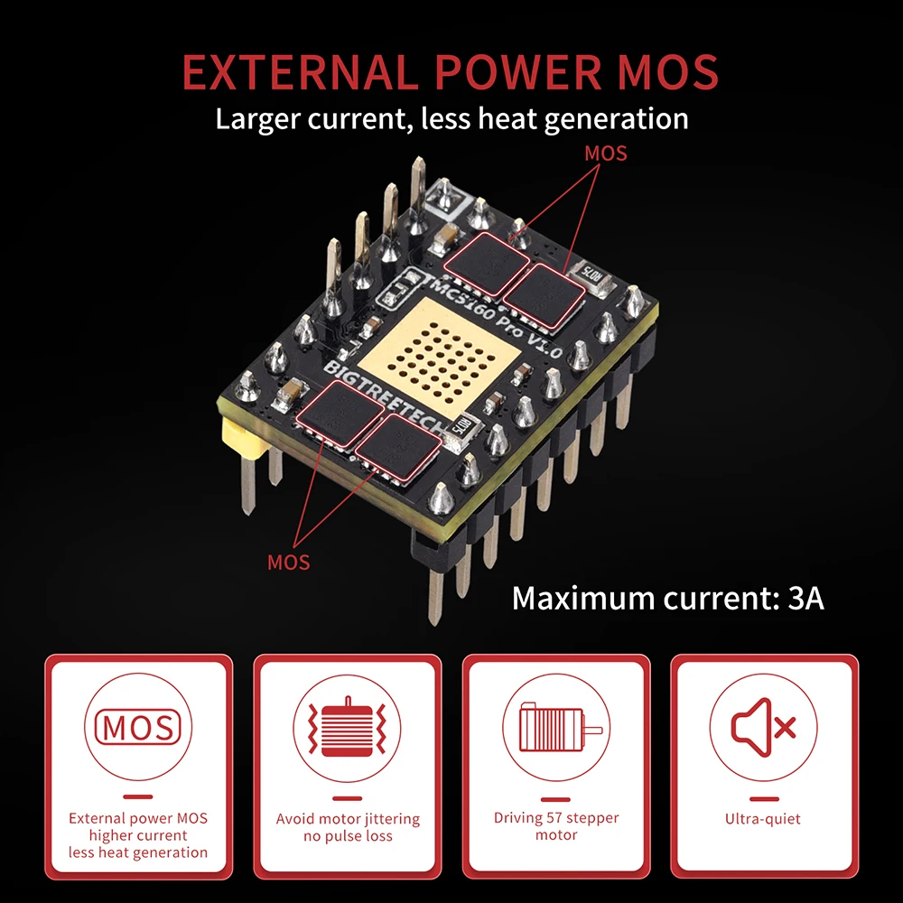 BIGTREETECH TMC5160 Pro V1.1 Driver High Power 3D Printer Parts For BTT Octopus Pro SKR V1.4 Turbo TMC2209 Mini E3