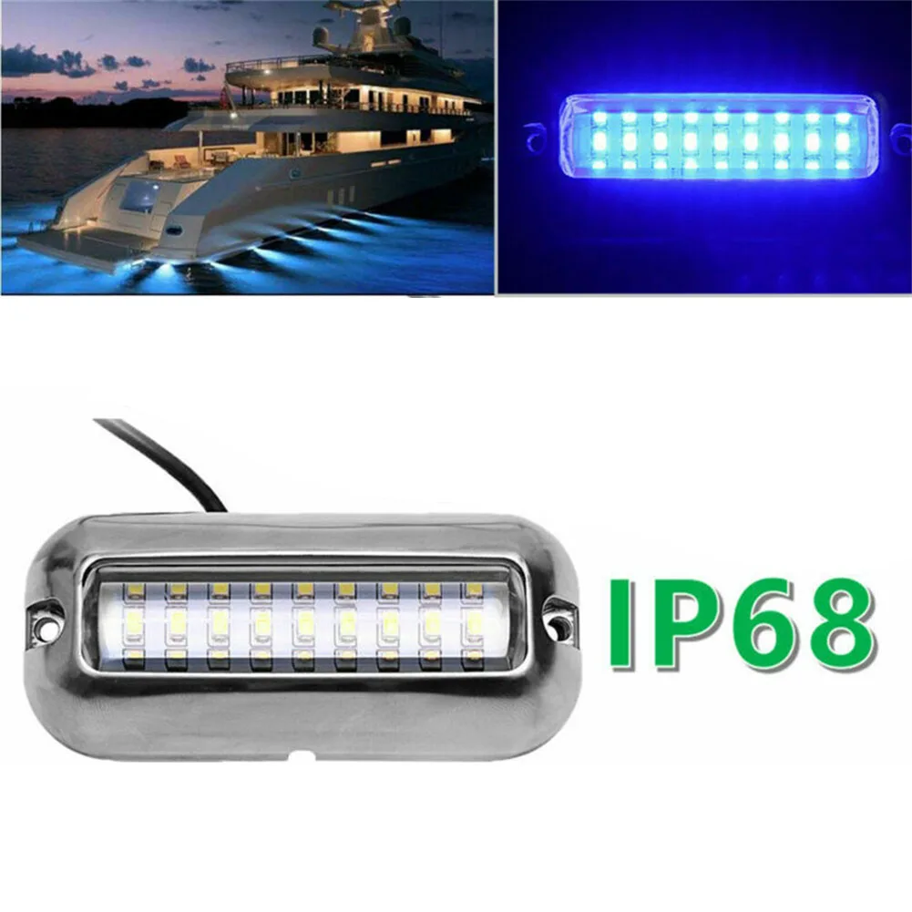 27LED luce subacquea lampada di poppa marina in acciaio inossidabile 10-30V luce di navigazione marina IP68 accessori per barche Yacht impermeabili