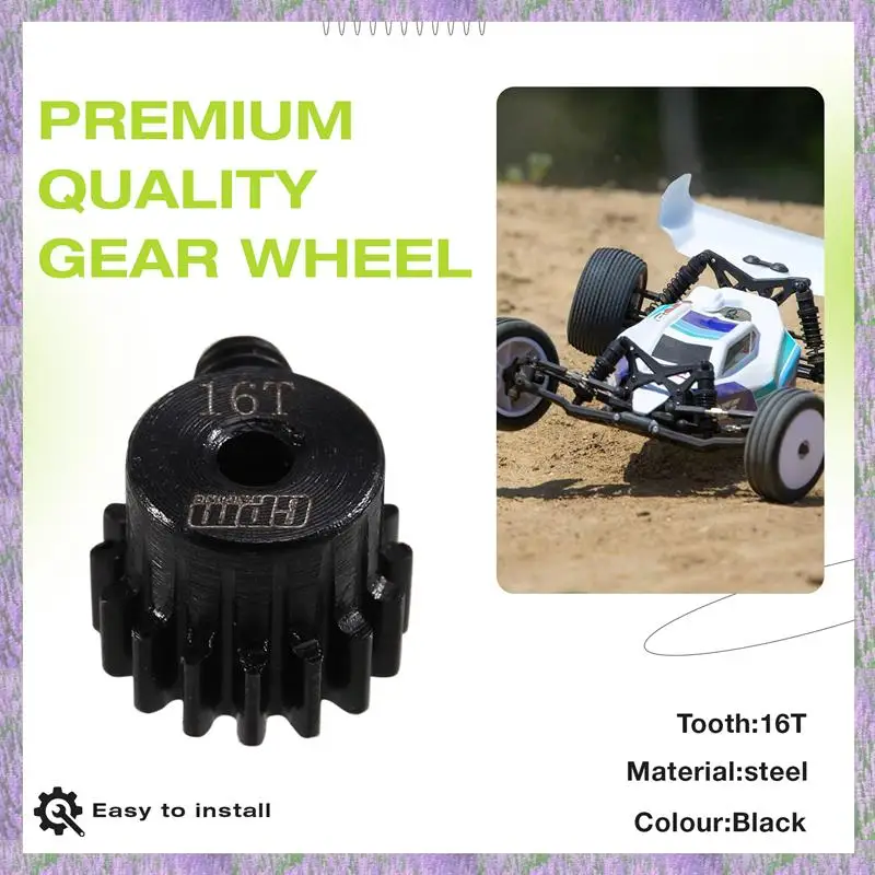 Milieuvriendelijke Stalen Rondsel 16T 0.5M 2Mm As Voor LOSI 1/24 Micro-B 2WD Buggy LOSI Micro-B Gear 16T